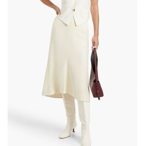 TIBI Wool-blend elegant cream midi skirt NEW